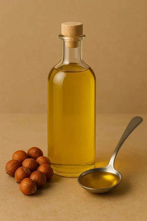 Cold-pressed and refined hazelnut oil